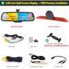 JIEPIE Twin Lens Brake Light Rear View Reverse Dual Lens Camera with 7" Room Mirror Monitor for Ford Transit MK8 (2014-Onwards)
