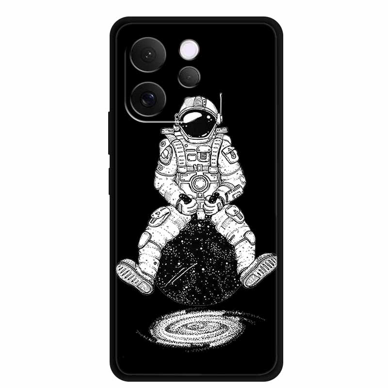 Coque For Vivo S50 V2528A Case 6.59" Black Silicone Case Cartoon Cat Shockproof Soft Back Cover For Vivo S50 5G 2025 Phone Case