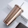 Large Capacity Offi Coffee Cup 304 Stainless Steel Straw Cup Portable Home Cooling Insulation Cups Covered Travel Car Cups