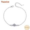 Tancise 925 Sterling Silver Moissanite Zircon Bracelet Jewelry Geometric Bead Chain Link Bracelets Fashion Fine Wedding Gift for Girlfriend Women