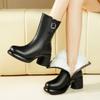 Fashion AIYUQI Women's Winter Boots Genuine Leather 2025 New High Heel Boots Women Natural Wool Warm Winter Mom Boots Women