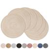 Round Braided Set of 6 Washable Round Placemats for Christmas Kitchen Wedding Dining Table 34cm Woven Heat Resistant Place Mats