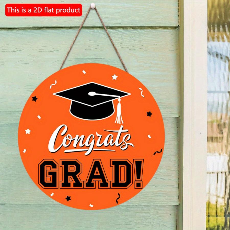 2D плоские 20*20 см 1 шт. Оранжевый узор GRAD для тематической вечеринки «Выпускной сезон», подвесные принадлежности, черная шапочка бакалавра с принтом, украшение для празднования