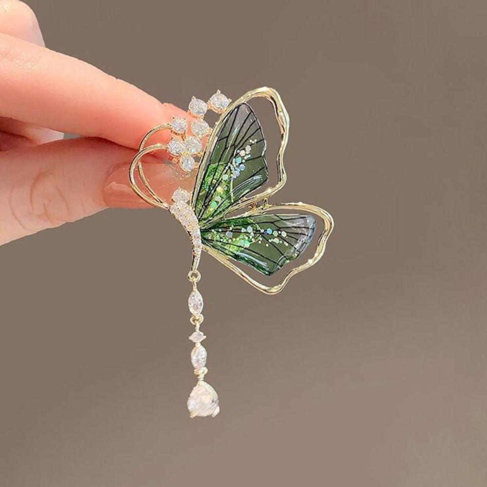 Dragonfly/Butterfly Shaped Badge Pin Imitation Pearl Suit Collar Pins  Clothing Accessories
