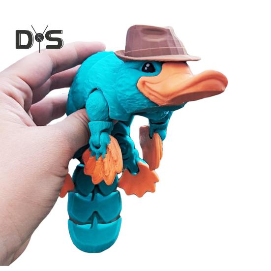 3D Printed Articulated Platypus Figurine Multi-jointed Movable Duckbill Action Figure Animal Fidget Toy Desktop Decoration Kids Adults Gift