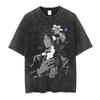 Anime Black Butler Sebastian Michaelis Cool Print Tee, Men Women Manga Vintage Washed Cotton Oversized Harajuku Streetwear Unisex Short Sleeve T-Shirt
