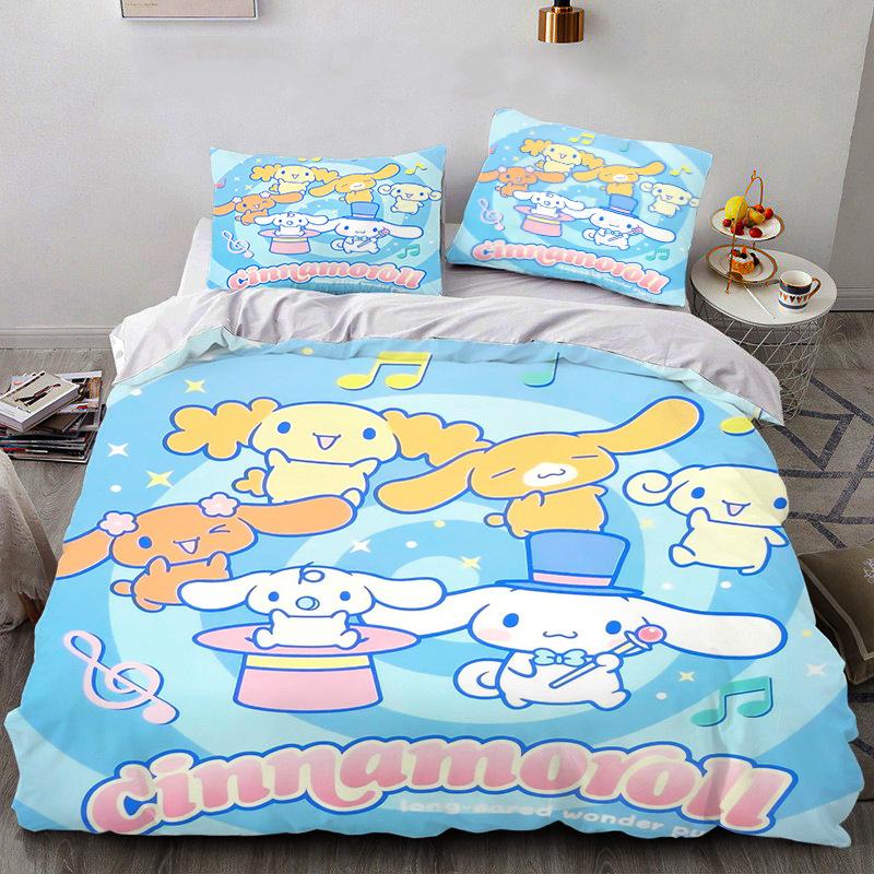 Sanrio Pom Pom Purin Cinnamoroll Постельные наборы Одеяло Стеганое покрывало Покрывало на кровать Пододеяльник Наволочка Наборы из 2-3 предметов для детей и взрослых