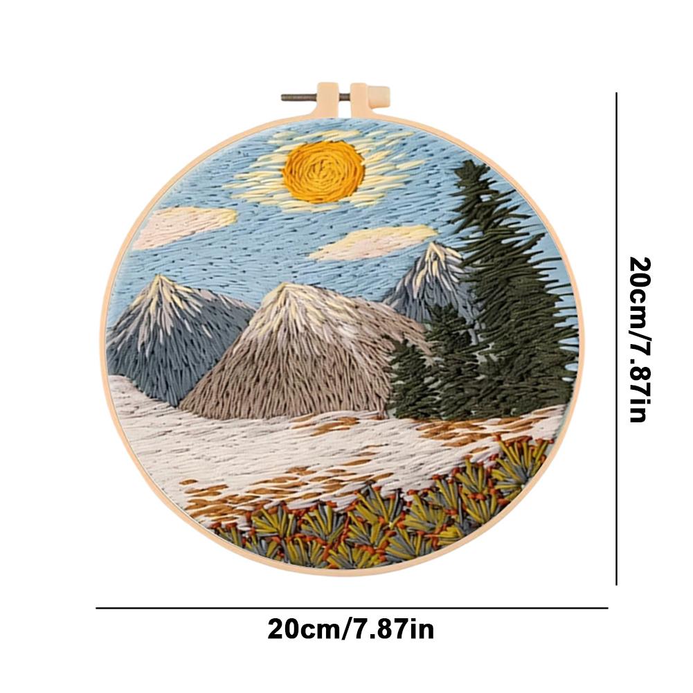 Счастливого Рождества Набор для вышивания ручной работы для начинающих с хлопковыми нитками, иглами, пяльцами и схемой для создания уникального произведения искусства