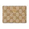 Кошелек женский Gucci Marmont Generation Vintage с логотипом Double G, из канвы GG, маленький, бежевый, темно-коричневый 773427-FAF05-9651