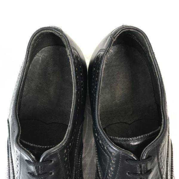 70s-80s? Vintage USA Made/UFCW O’Sullivan/Goodyear Welt Leather Full Brogue Wingtip/9.5EEE/Black/BLACK/(USED)