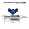 304 Stainless Steel Mini Ball Valve with Butterfly Handle, Internal/External Threads, High Pressure, 4-Way Pagoda Tube Connector.