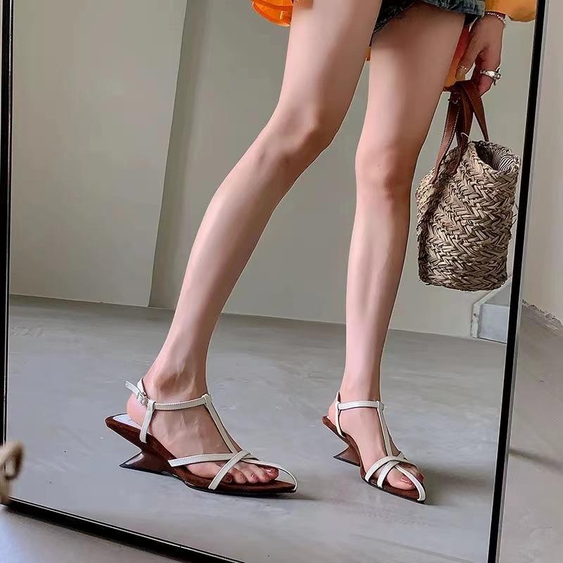 Мода 2024 года, новые женские босоножки на высоком каблуке, летние туфли на высоком каблуке, роскошные женские свадебные босоножки с ремешком из коровьей кожи