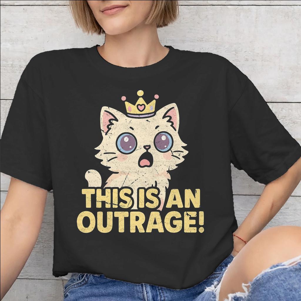This Is An Outrage Princess Donut Cat New Arrival T Shirts Unisex Unisex Cotton Tee Shirt Clothing