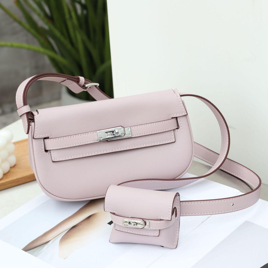 Женская сумка-мессенджер Twin Dumpling из натуральной кожи высшего качества: Модная сумка-седло, универсальная сумка через плечо, нагрудная и поясная сумка