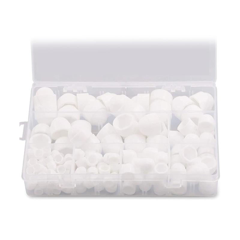 Threaded Inserts with Caps Set Plastic Locking Assortment Easy to Use Self Locking Nut with Caps Set Essential Nut Set