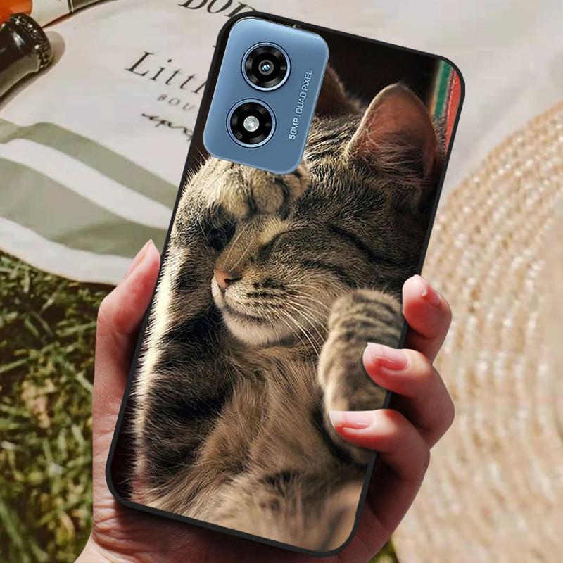 Чехол для Motorola Moto G Play 2024, мягкая задняя крышка из ТПУ-силикона для телефона Moto G Play Gen 3, защитный модный чехол, черный