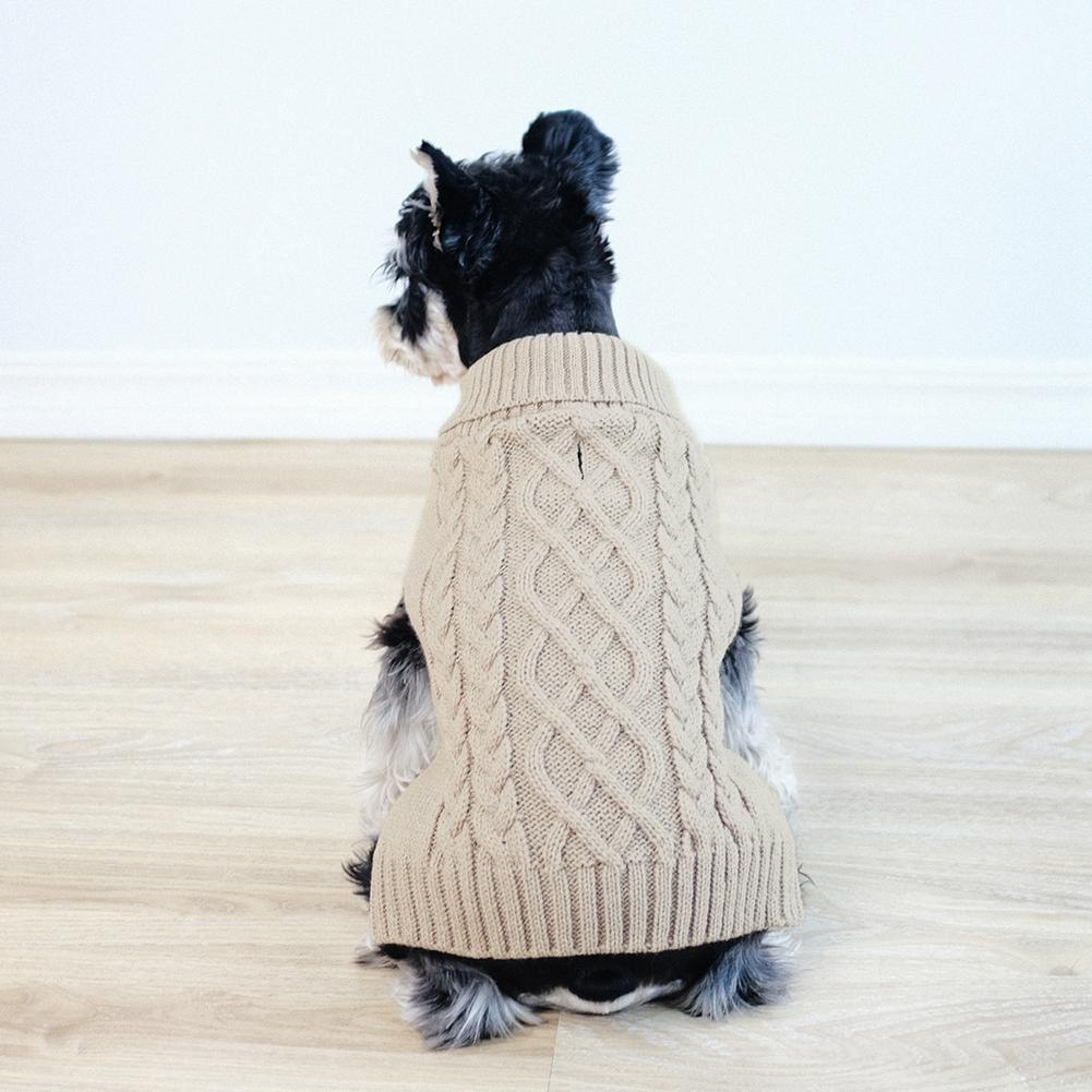 Свитер-пуловер для домашних животных, зимний теплый трикотаж для домашних животных, классическая водолазка, толстая теплая одежда для маленьких чихуахуа, бульдога, мопса, йорка
