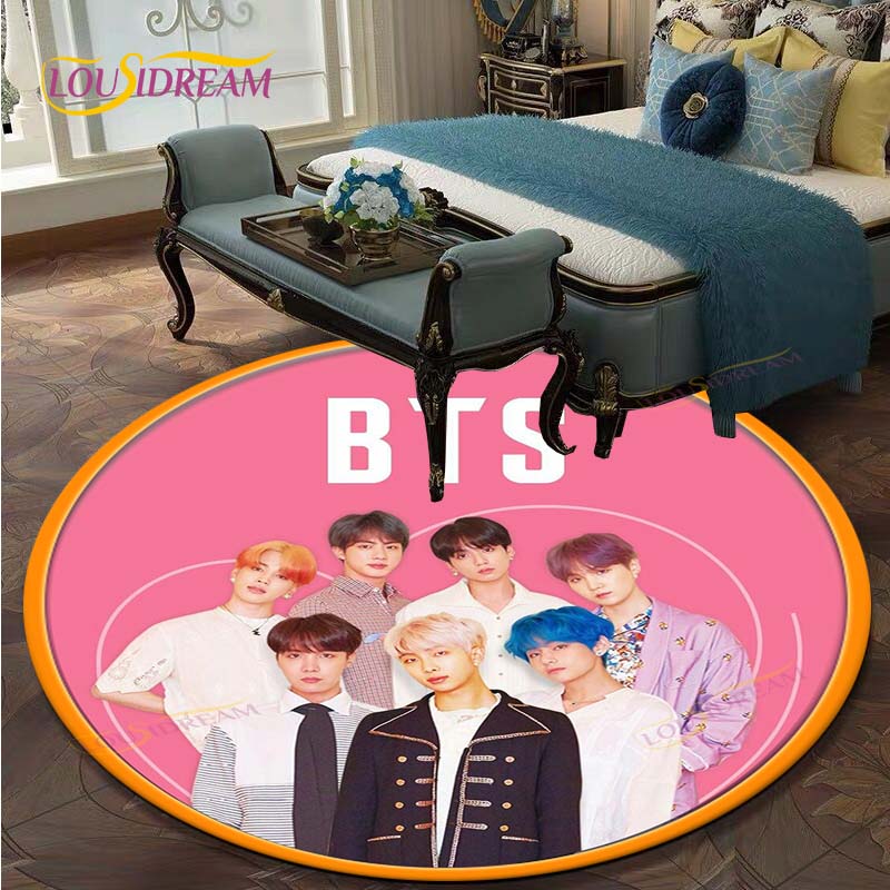 Kpop Bangtan Boys Круглые ковры для гостиной Ковры Мягкий фланелевый ковер для пола Ковер в спальню Коврик для детей Кухонный ковер