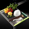 Foldable Stainless Steel Sink Drainer Heat Resistant Kitchen Countertop Storage Organizer Vegetable Dishe Water Filter Shelf