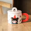 Ретро кружка для девочки с крышкой, керамическая чашка с высоким горлышком, креативная чашка для воды, офисная чашка для кофе, чашка для завтрака