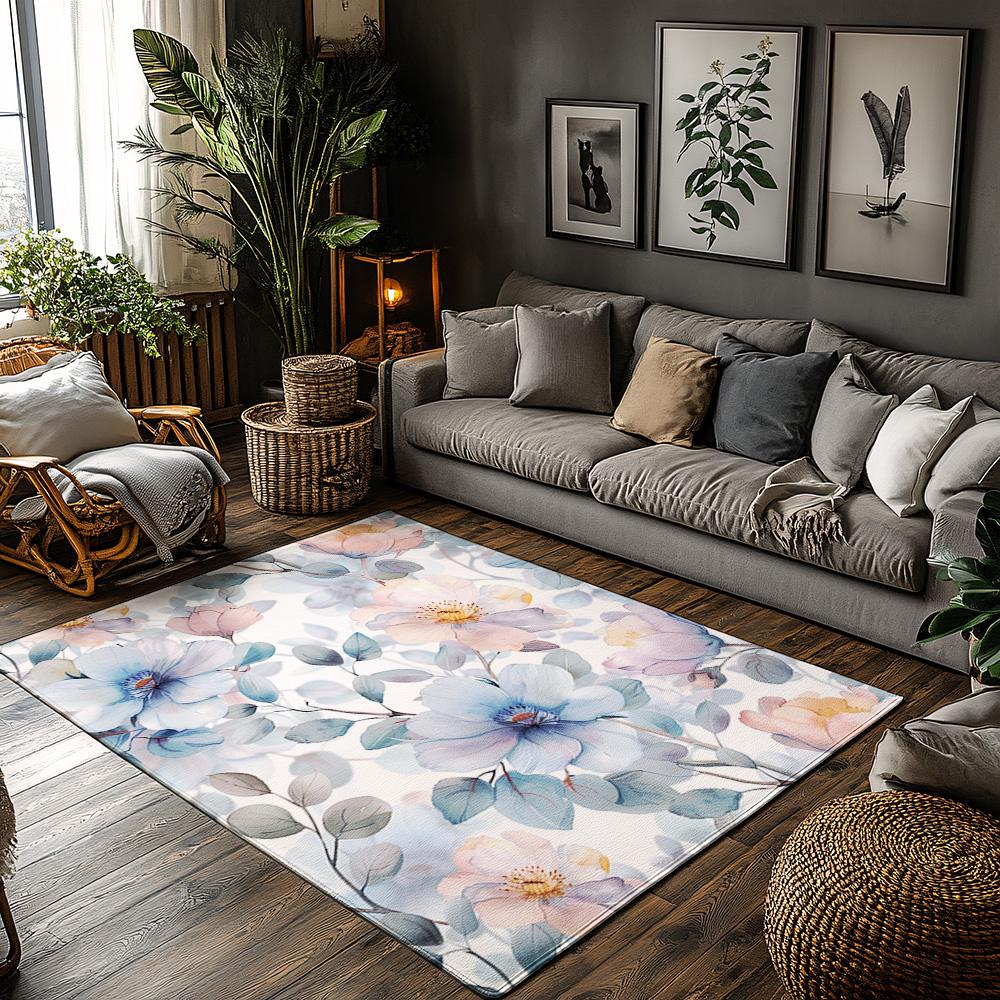 Floral Area Rug Vintage Persian Carpet Bohemian Home Decor Washable Floor Mat Living Room Bedroom Rugs