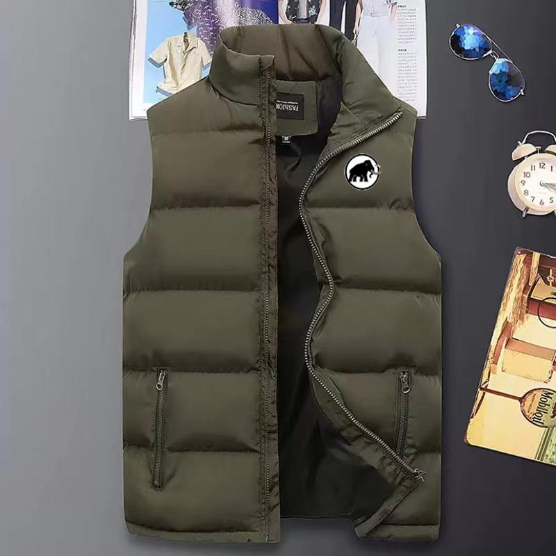 Мужская жилетка, теплая куртка без рукавов, зимняя водонепроницаемая куртка на молнии, осенний повседневный жилет с воротником-стойкой, хлопковая куртка