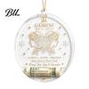 Acrylic Decorative Pendants Christmas Tree Money Holder Pendant, Transparent Round Hanging Ornament, 12 Decor Zodiac Signs Theme Accent for