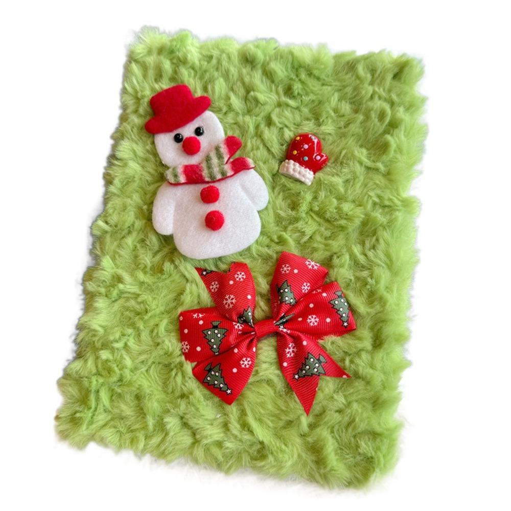 Soft Christmas Plush Notebook Cartoon Journal Notebook Horizontal Line Handbook For Children