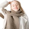 Women'S New Solid Color Winter Coarse Yarn Knitted Solid Color Scarf, Thickened Warm Couple Knitted Scarf