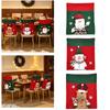 Elk Xmas Dinner Chair Seat Cover Santa Santa Claus Chair Back Cover  Family Dining