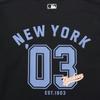 MLB Нью-Йорк Янкис Узор Свободная Футболка с коротким рукавом Унисекс Топы Черный 3ATSV0344-50BKS