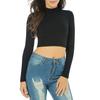 Women's Turtleneck Bottoming Shirt Women's Long Sleeve Short Tight Inner Wear And Winter Navel-Baring Top