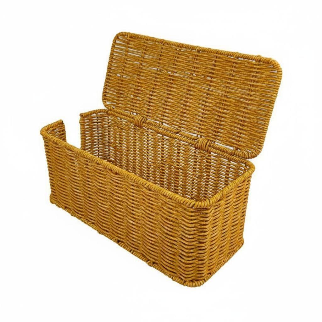Cables Cover Box Versatile Woven Easy to Clean Desktop Wire Management Basket