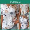 Womens Casual Summer Fashion Bitced Solid Color Print Short Sleeve Vneck Blouses Shirts