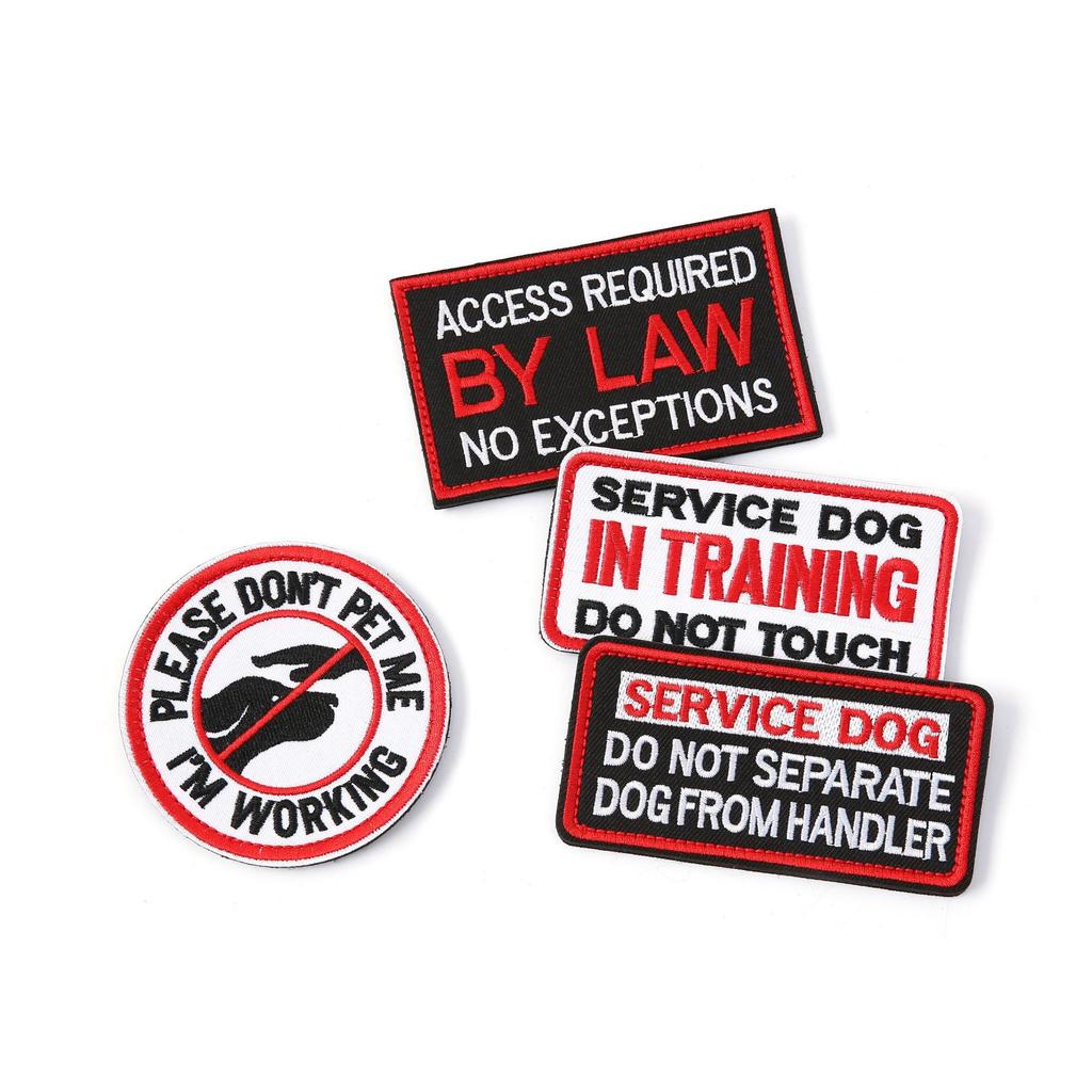 Service Dog Training Dog Embroidery Cloth Sticker English Alphabet Velcro Badge Sticker Badge Sewing