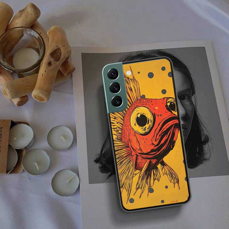 Идеи рисунков в стиле поп-арт Рыба Чехол для телефона для Samsung Galaxy S22 S25 Ultra S21 S10 Plus S26 Edge S20 S23 S24 FE Чехол Силиконовый S
