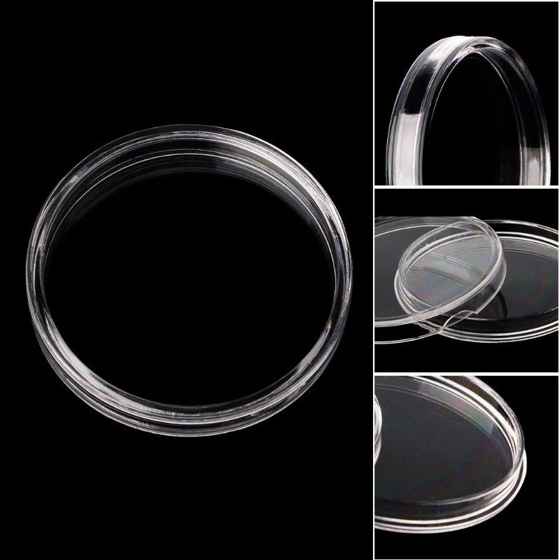 60pcs 41mm Coins Capsule Transparent Round Coin Container With Storage Box Collectable Coin Holder Display Capsule Holder Case