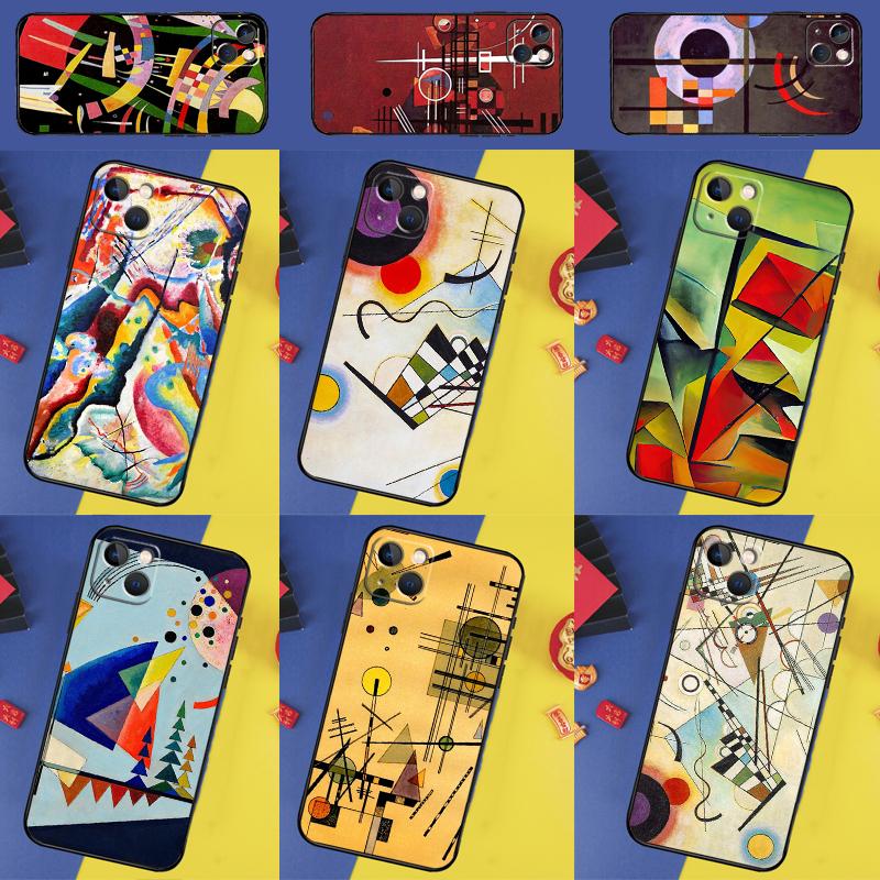 Абстрактный художественный чехол для телефона Wassily Kandinsky для iPhone 16 Pro Max 11 12 13 14 15 Pro Max Mini 16e 15 16 Plus XR Защитный корпус