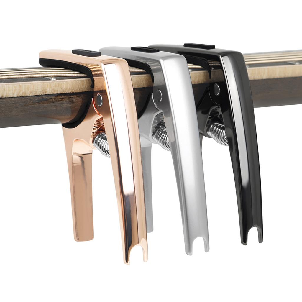 Guitar Capo Adjustable Guitar Capo Tuning Tone Clip with 3 Guitar Plectrums for Acoustic Electric Guitar Bass Ukulele