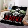 Scarface Classic Movie Print Flannel Blanket Soft Warm Throw For Sofa Bedroom Game Room Living Room Home Bedding Decor Gift
