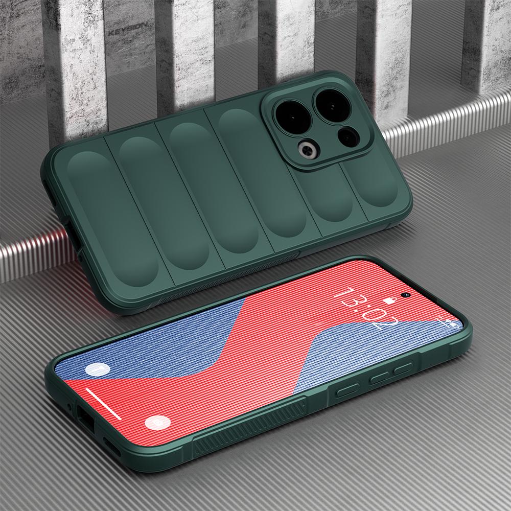 KEYSION Противоударный матовый чехол для OPPO Reno13 Pro 5G Противоскользящий мягкий силиконовый чехол для телефона OPPO Reno 13 5G 13 Pro 5G