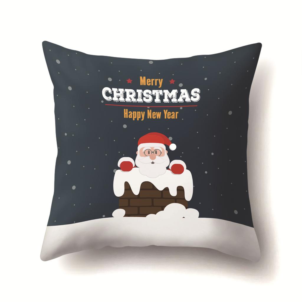 Christmas Santa Claus, Trees, Etc. Polyester Pillow, Sofa Cushion, Bedside Decoration