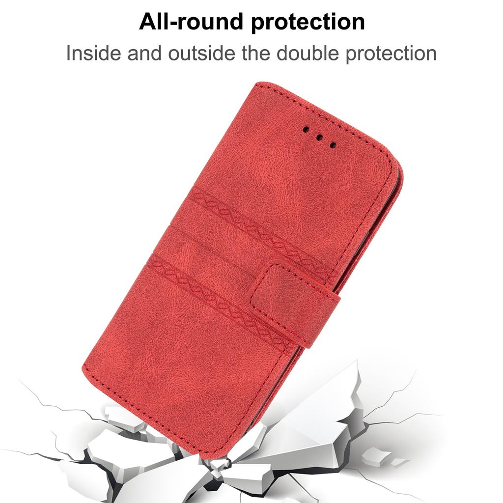 For Xiaomi Redmi 15 5G (Global) (169mm) Case Wallet Skin-Touch Leather Imprinted Phone Cover with Wrist Strap