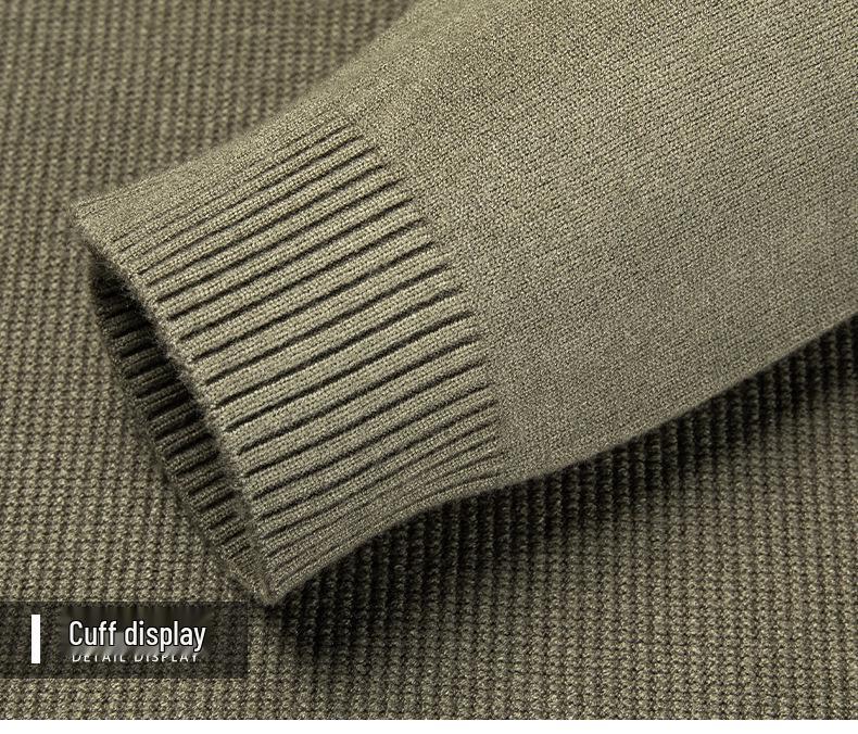 Men's 2025 Winter Jacquard Knit Half-Zip Sweater - Casual & Warm Style for Middle-Aged