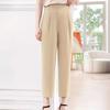 Летние женские брюки больших размеров с эластичной талией, повседневные, однотонные, эластичные, на щиколотке, брюки Nine Tenths