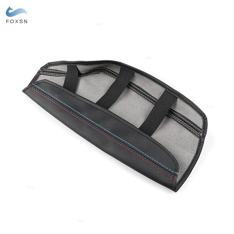 LHD Black-red Blue Line Armrest Leather Cover For BMW 3 Series F30 2013 2014 2015 2016 2017 2018 Center Console Armrest Box Trim