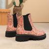 Autumn and Winter New Printed Martin Boots Large Size Wind Casual Fashion One-pedal Women's Boots