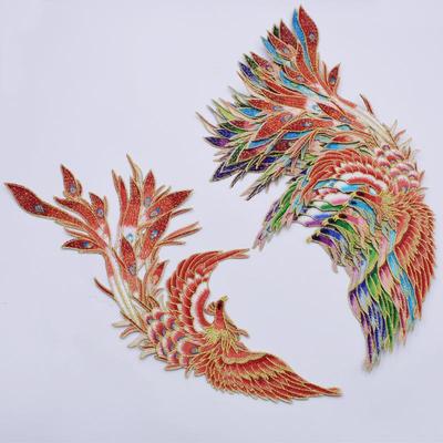 Вышитая нашивка Phoenix Gold Edge: Большое свадебное платье в китайском стиле ханьфу ципао, термоаппликация 4810#