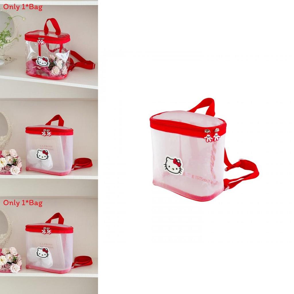 Прозрачный детский рюкзак с рисунком кошки Hello Kitty, из дышащего полиуретана, для детей детского сада