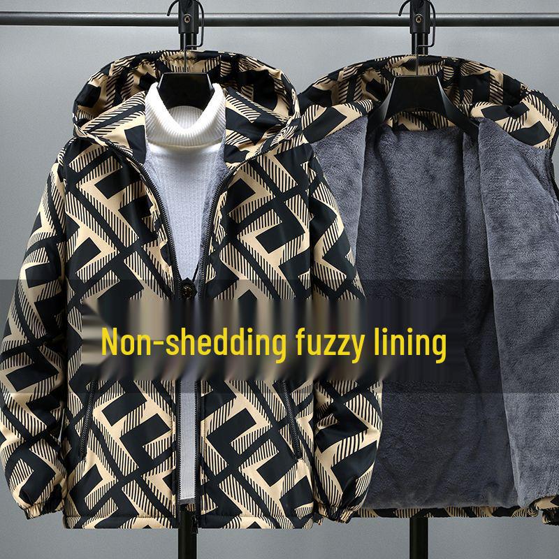 Европейская модная мужская клетчатая жаккардовая куртка с воротником-стойкой - Весенне-осенний повседневный топ в корейском стиле